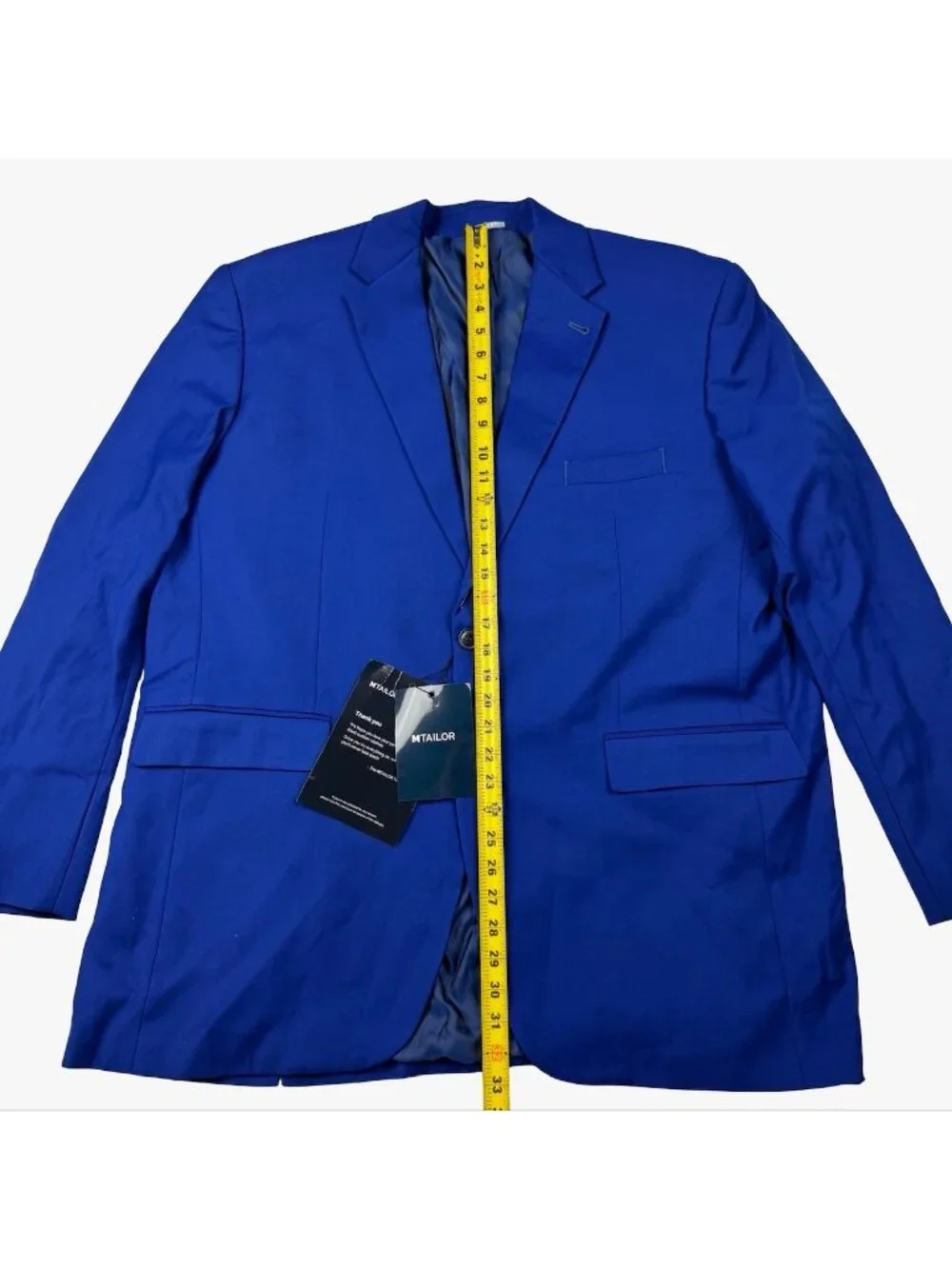 NEW MTailor Men's Bespoke Custom Polyester Blend 2-Button Blazer Blue • 52R